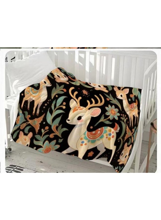 general Baby and children's cartoon flannel thin blanket (warm and comfortable, suitable for sleep, game use) 70cm*100cm - Image 2