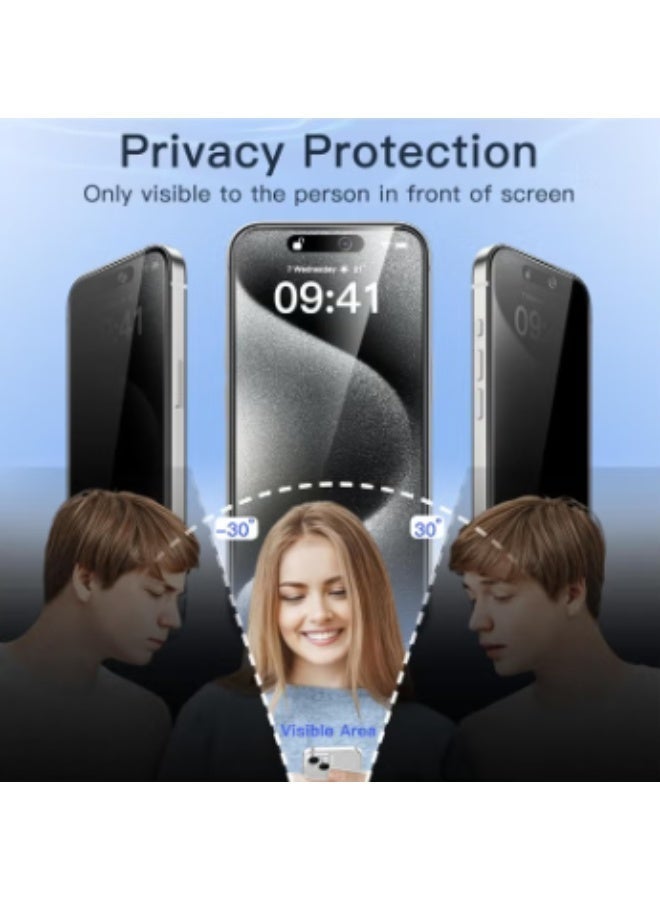 RTZ Privacy Screen Protector for Apple iPhone 16 Pro 6.3-inch Black - Image 3