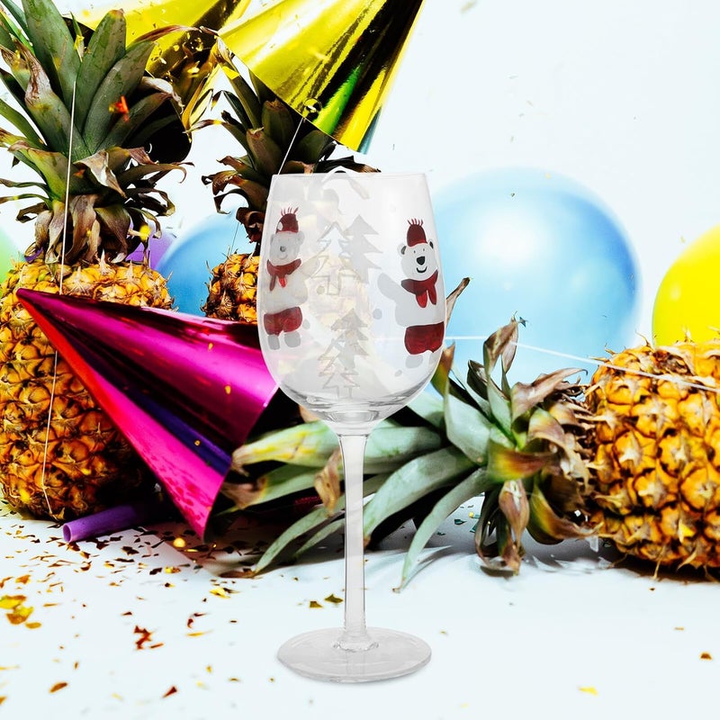 Hand-painted Glass Wine Goblet Small Bear Design Reusable Beverage Cup Colored Stemware for Christmas Party Home Use - Image 4