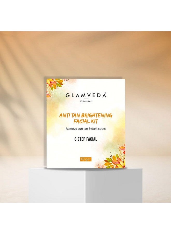 Glamveda Anti Tan Brightening Facial Kit | 6 Steps Facial | Removes Sun Tan & Dark Spots | Detans Skin For Instant Glow | For All Skin Types | 40Gm - Image 1