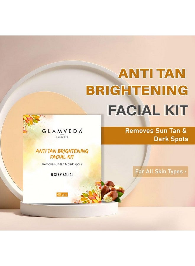 Glamveda Anti Tan Brightening Facial Kit | 6 Steps Facial | Removes Sun Tan & Dark Spots | Detans Skin For Instant Glow | For All Skin Types | 40Gm - Image 2