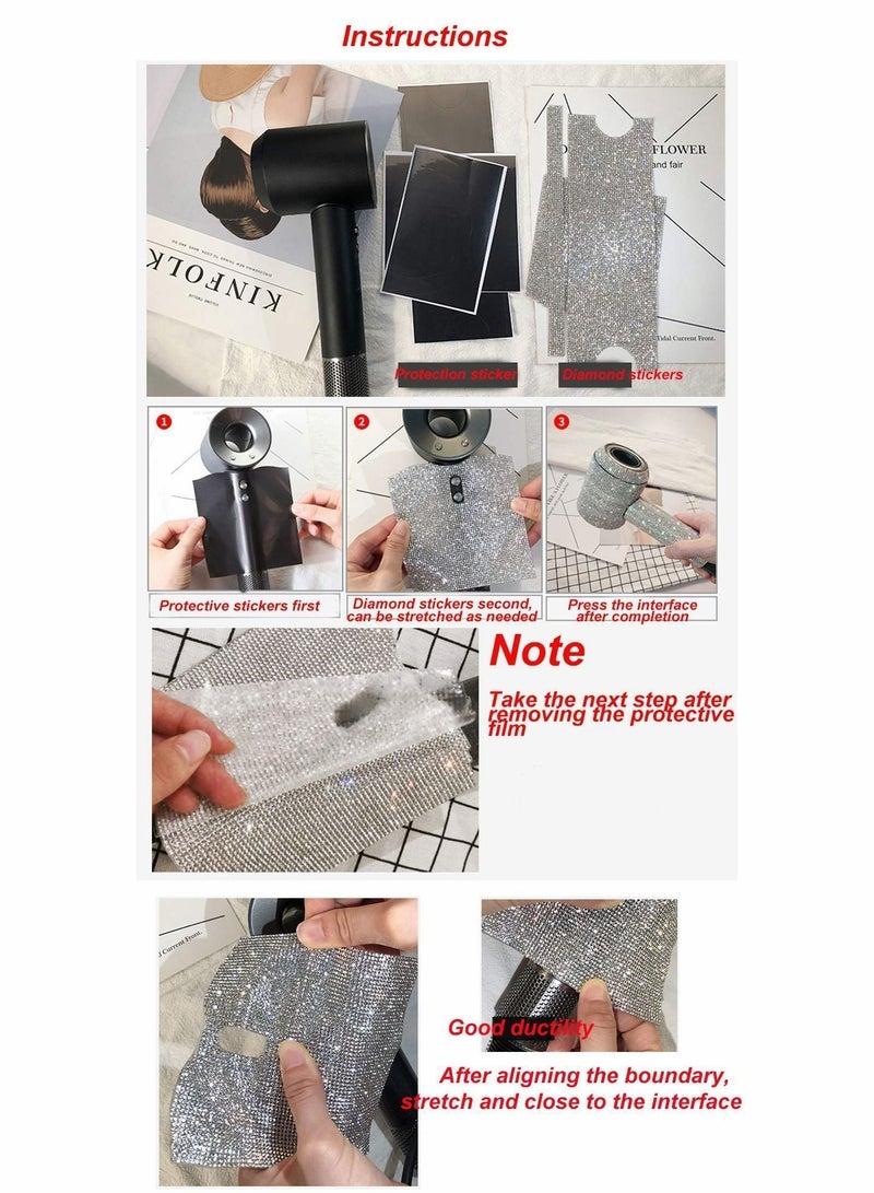 Y&D Bright Diamond Sticker Decals for Dyson Supersonic Hair Dryer HD01 HD03 - Image 5