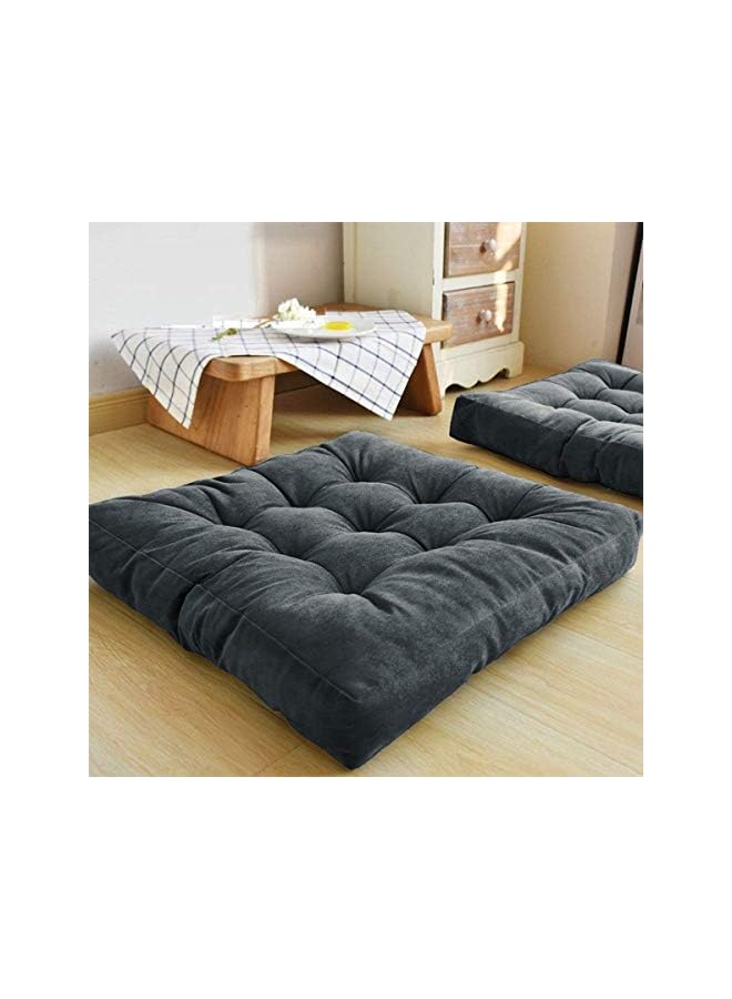 Zaboon New York Simple And Comfortable Square Floor Velvet Tufted Cushion 55Cmx55Cmx10Cm - Image 3