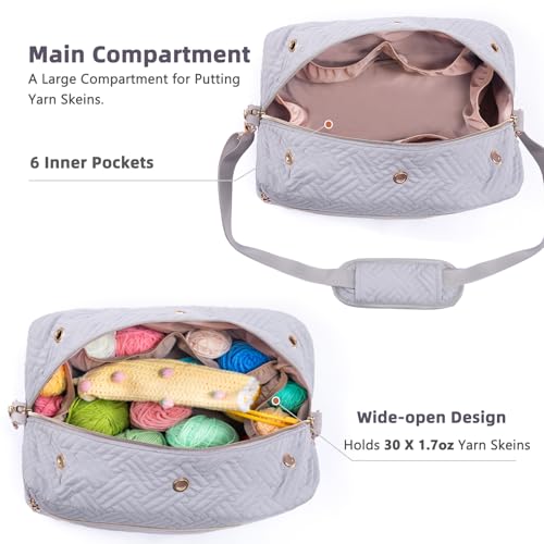 MYBAGZING Crochet Bag Organizer Knitting Crocheting Yarn Storage Yarn Holder for Accessories Gifts - Image 3