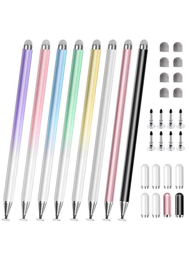 AmberVec Stylus Pen for Touchscreen, 2 in 1 Stylists Pens Compatible with All Touch Screens Devices, Tablets, iPhone, iPad, Android, Computer, Laptop, Fine Disc Tip Drawing Styluses [8 Pack] - Image 1