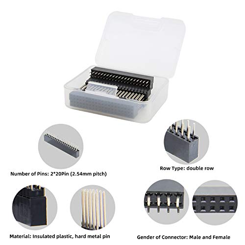 Geekworm 2x20 40 Pin Stacking Female Header Kit for Raspberry Pi - 5 Specifications, 10Pcs - Image 3