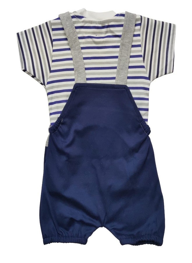 MURLI Romper Baby Suit Dungaree Jumpsuit Outfits for Newborn Baby Boys & Girls (Navy Blue A, 12-18 months) - Image 2