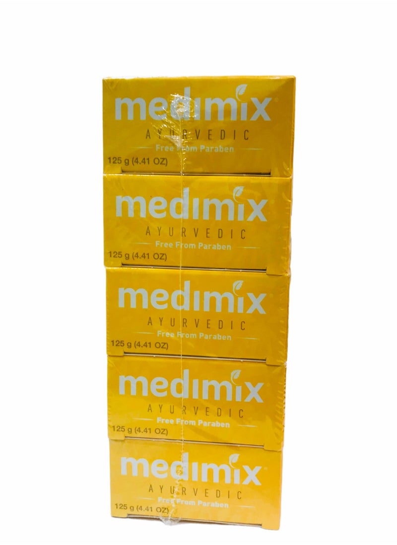 Medimix Medimix Turmeric and Argan Oil Bath Soap-125 gm x 5  - Image 2