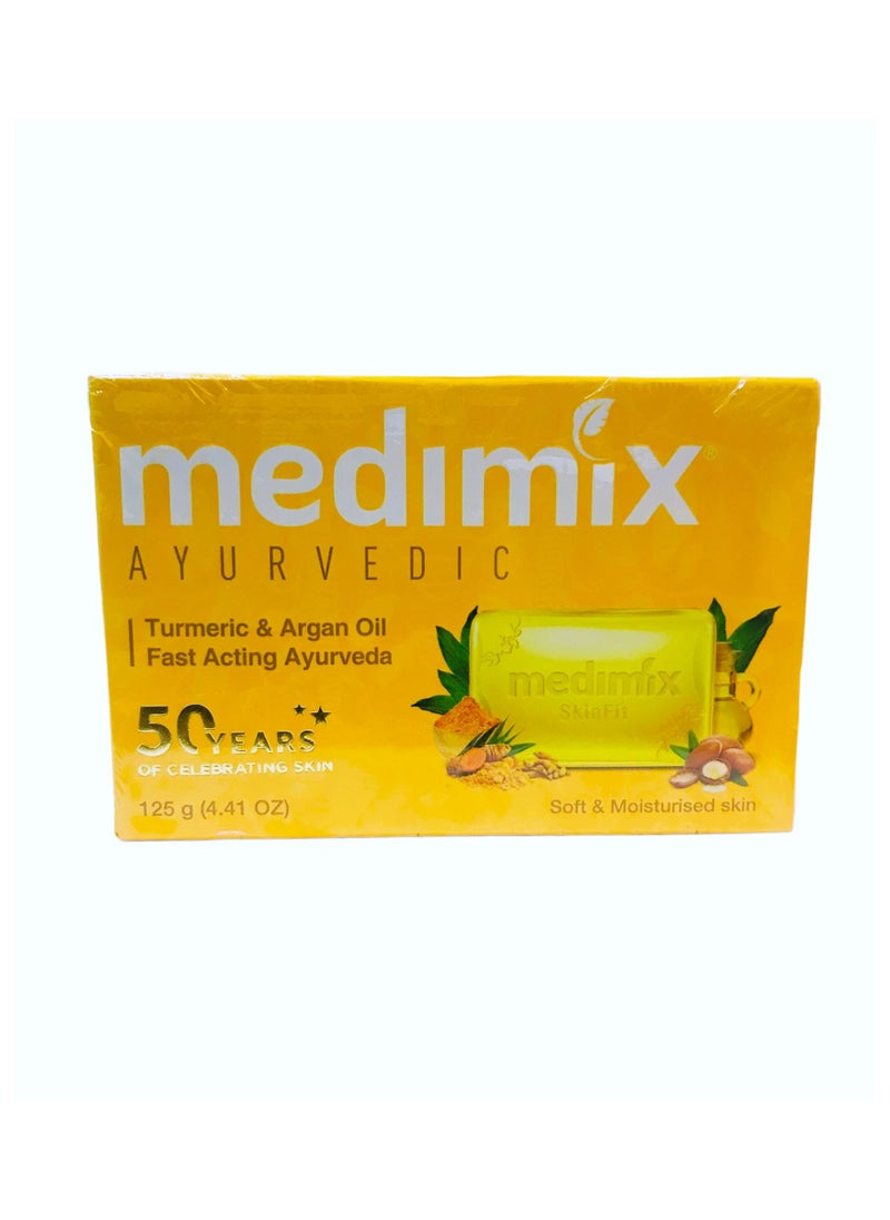 Medimix Medimix Turmeric and Argan Oil Bath Soap-125 gm x 5  - Image 3