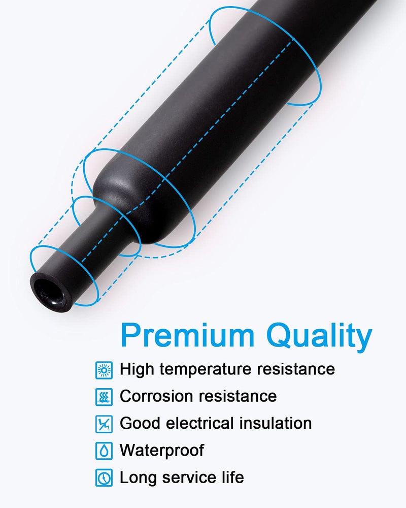 MILAPEAK 270 PCS Heat Shrink Tubing Kit - 3:1 Ratio Adhesive Lined, Marine Grade Shrink Wrap - Automotive Industrial Heat-Shrink Tubing - Black, Red - Image 4
