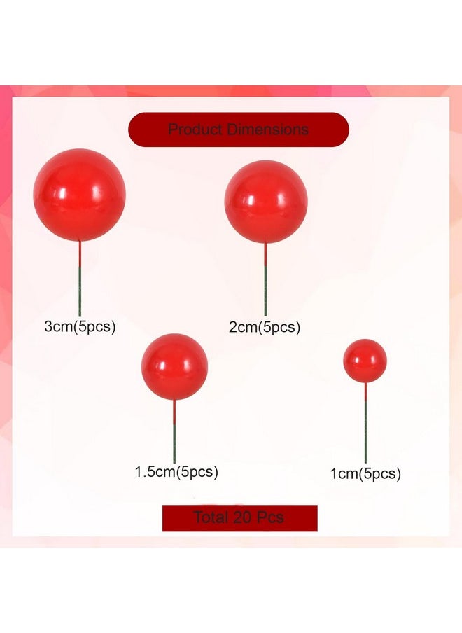 زينة كعكة صغيرة على شكل بالون أحمر مستدير لتزيين الكعك لأعياد الميلاد وحفلات الزفاف وعناصر زينة الكريسماس وزينة عيد الميلاد على شكل كرة صناعية (عبوة من 20 قطعة) - pzsku/ZCB0316D0AC5171744D17Z/45/_/1741429472/a1eb0bd3-c7c9-4cfe-afaf-1f8181c3c294