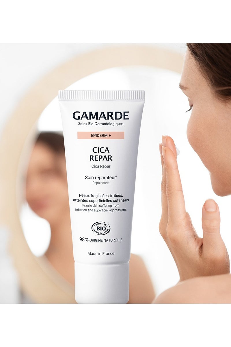 gamarde Cica Repair Cream 40ml – Certified Organic Skin Recovery Cream with Centella Asiatica & Organic Carob Seeds – Promotes Natural Repair, Strengthens Skin Barrier, Soothes Irritation – For Face & Body, Adults & Kids 3+ – Vegan - Image 3
