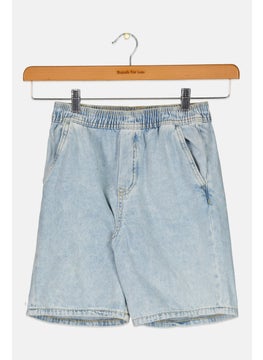 Lefties Kids Boy Washed Denim Shorts, Blue  - Image 1