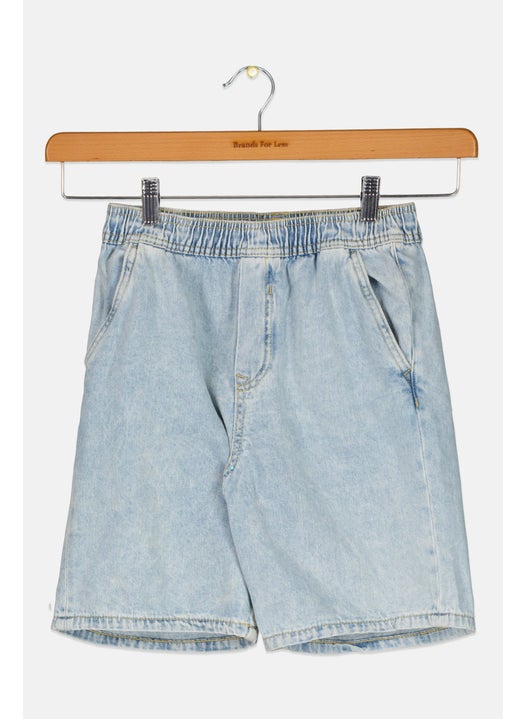 Kids Boy Washed Denim Shorts, Blue