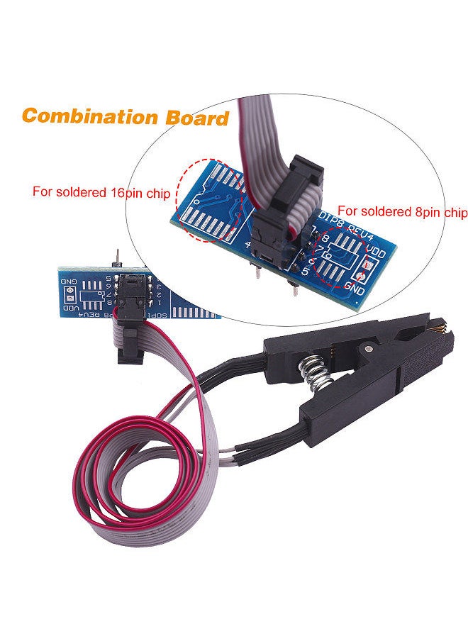 Generic - CH341A USB Programmer EEPROM BIOS Flasher Programmable Logic Circuits with SOP8 Flash Clip Suitable for 24/25 Series Chip - Image 1