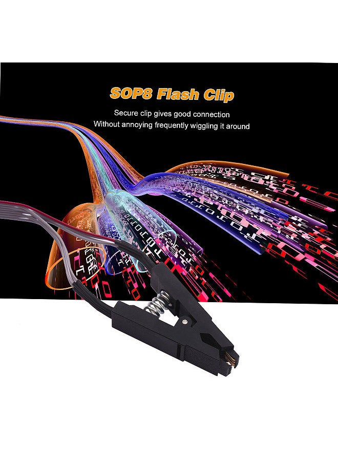 Generic - CH341A USB Programmer EEPROM BIOS Flasher Programmable Logic Circuits with SOP8 Flash Clip Suitable for 24/25 Series Chip - Image 1