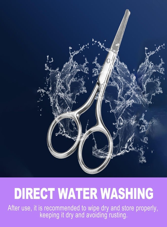 ZeriLion Round Tip Nose Hair Scissors for Eyebrow Facial Hair Mustache Beard Trimming Safety Grooming Scissors for Men and Women Professional Stainless Steel - Image 4