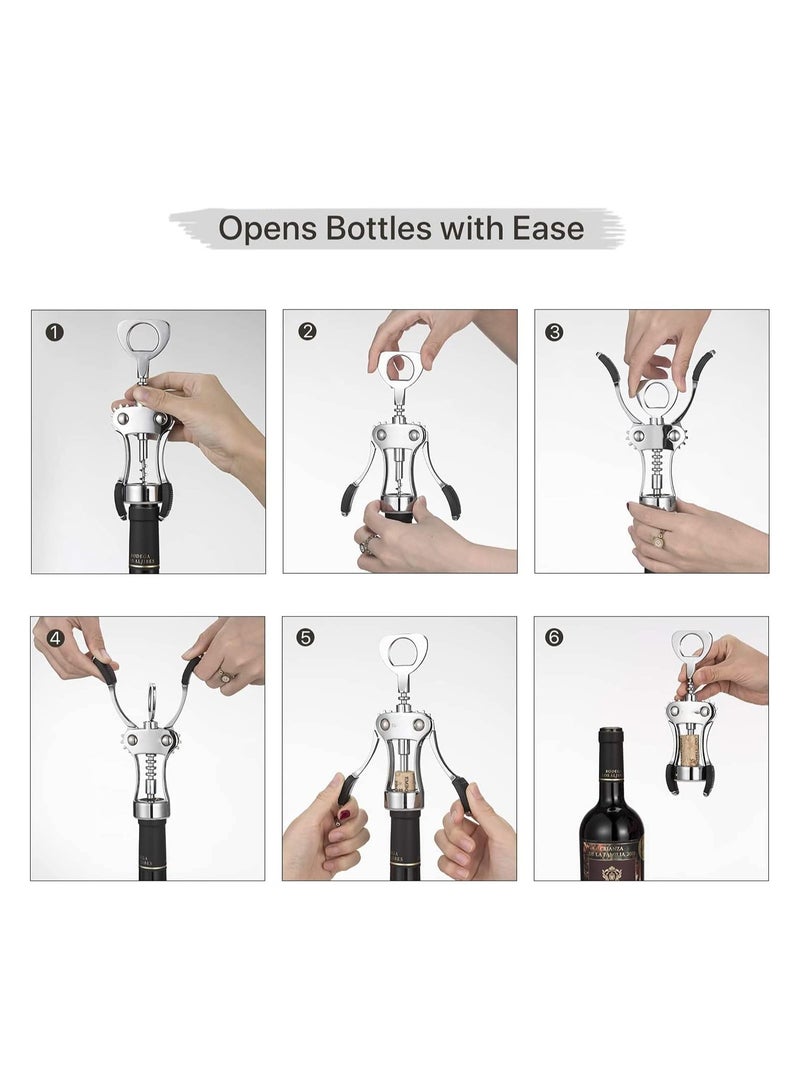 Bukela Bottle Opener, Zinc Alloy Premium Wing Corkscrew bottle Bottle Opener with Multifunctional Bottles Opener Upgrade - Image 3
