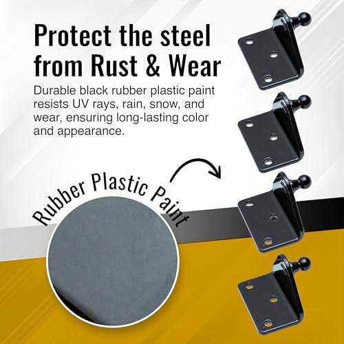 Pro Chutes 10MM Ball Stud Mounting Black Bracket for Gas Struts Heavy Duty Lift Support Shock Brackets with Stainless Steel Screws Ideal for Spring Hood Struts Closer Piston Prop Mounts x4 Angled - Image 3
