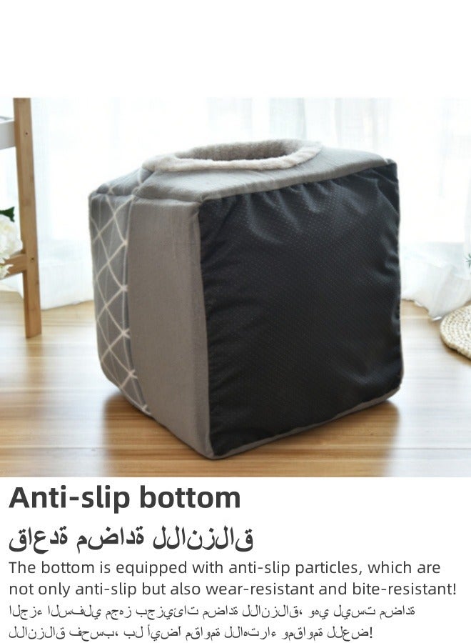 Generic 2 In 1 Pet Bed Cat Dog Bed Sofa Bed Cat Cave House With Detachable Cushion Washable Foldable Soft Cave Shape Pet Cat Bed For Cats And Small Dogs  - Image 2