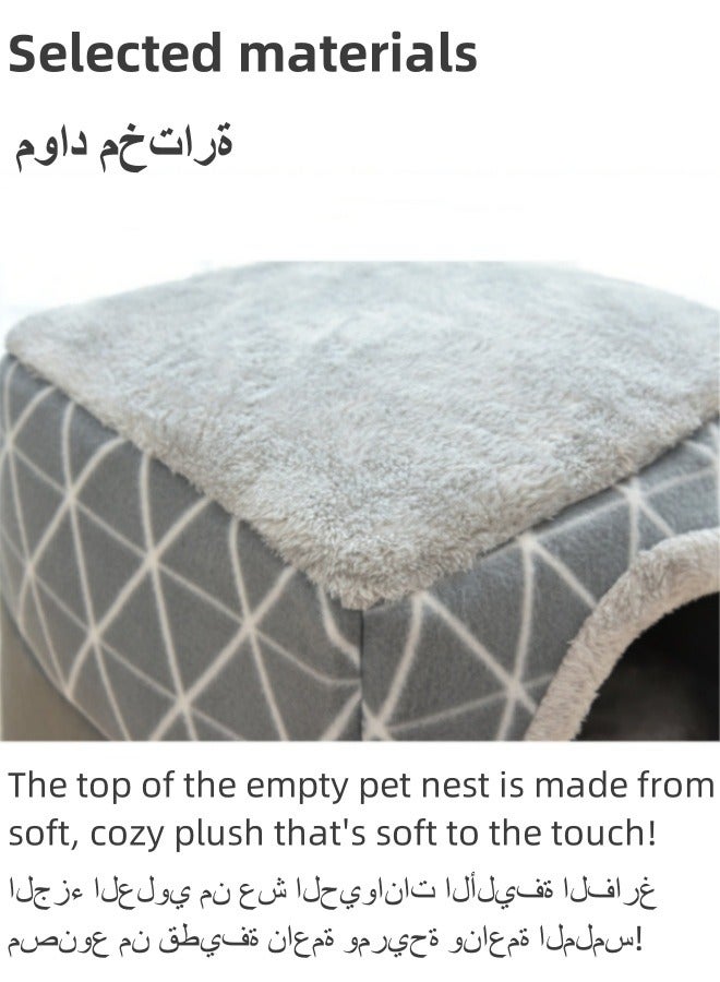 Generic 2 In 1 Pet Bed Cat Dog Bed Sofa Bed Cat Cave House With Detachable Cushion Washable Foldable Soft Cave Shape Pet Cat Bed For Cats And Small Dogs  - Image 4