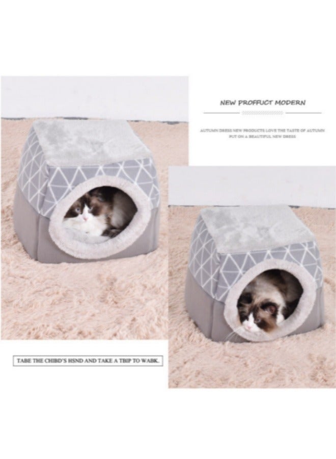 Generic 2 In 1 Pet Bed Cat Dog Bed Sofa Bed Cat Cave House With Detachable Cushion Washable Foldable Soft Cave Shape Pet Cat Bed For Cats And Small Dogs  - Image 5