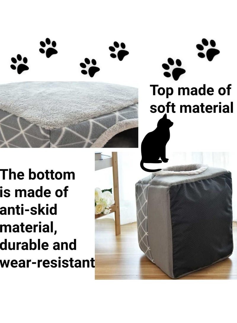 Generic 2 In 1 Pet Bed Cat Dog Bed Sofa Bed Cat Cave House With Detachable Cushion Washable Foldable Soft Cave Shape Pet Cat Bed For Cats And Small Dogs  - Image 3