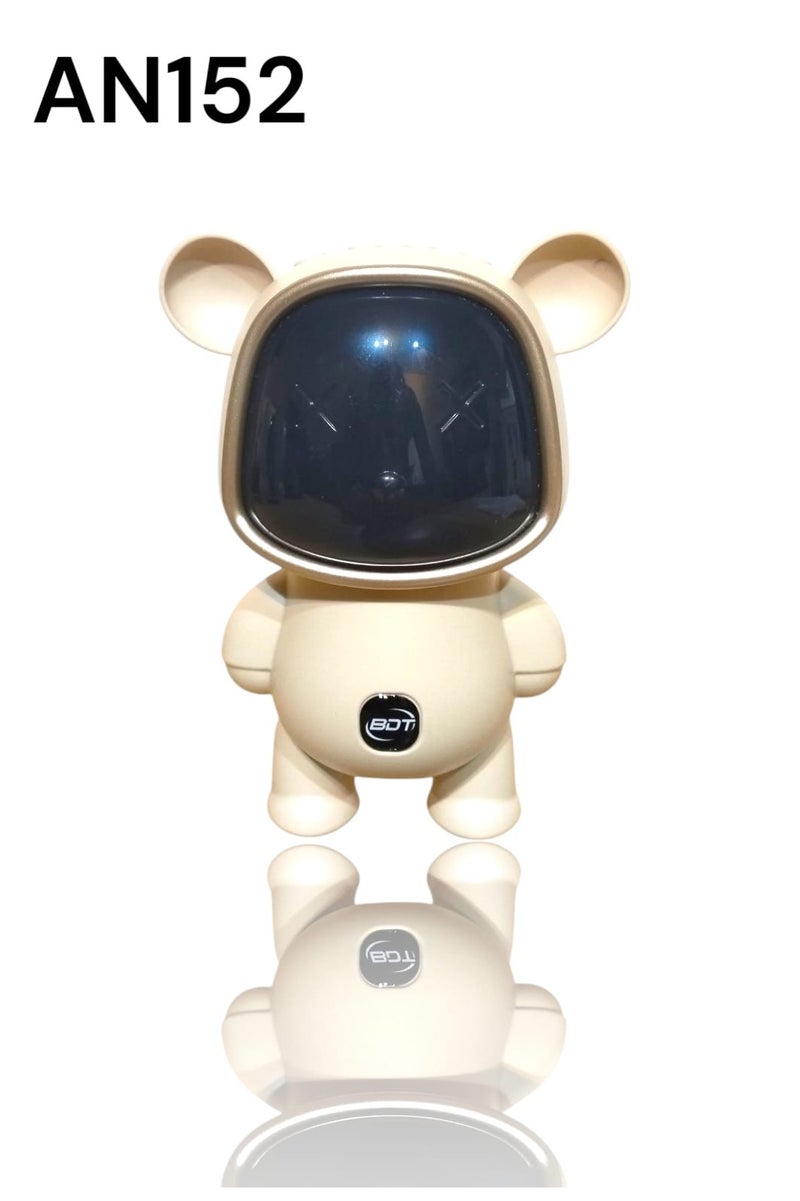 BDT AN152 Mini Wireless Bluetooth Speaker| 5-7Hrs Playtime| Vivid RGB Lights| RGB Sound Effect| Multi-Play Modes BTV5.3/TF Card/Pen Drive & Type-C Charging Port (Off white) - Image 2