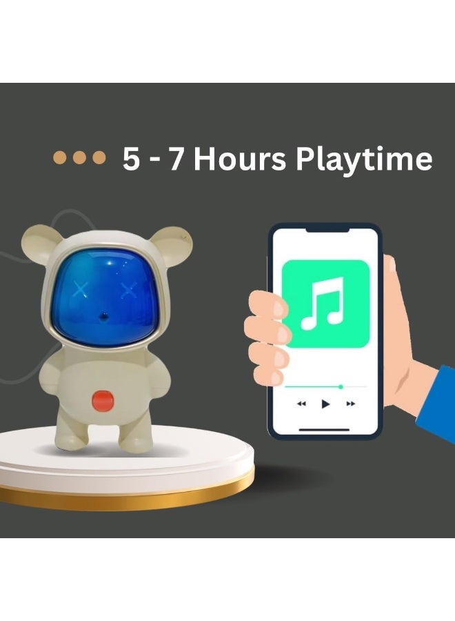 BDT AN152 Mini Wireless Bluetooth Speaker| 5-7Hrs Playtime| Vivid RGB Lights| RGB Sound Effect| Multi-Play Modes BTV5.3/TF Card/Pen Drive & Type-C Charging Port (Off white) - Image 4