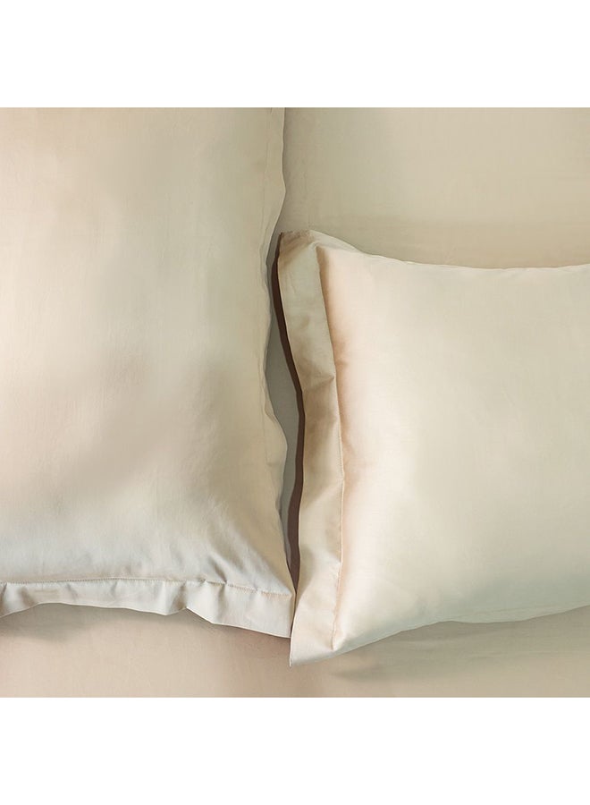 Danube Home Serene 3 Pc Cotton Queen Fitted Sheet Set - Beige - 160x200 cm + 35 cm, 50x75 cm | 100% Cotton -300 Thread Count Bedding Set For Bedroom - Image 5