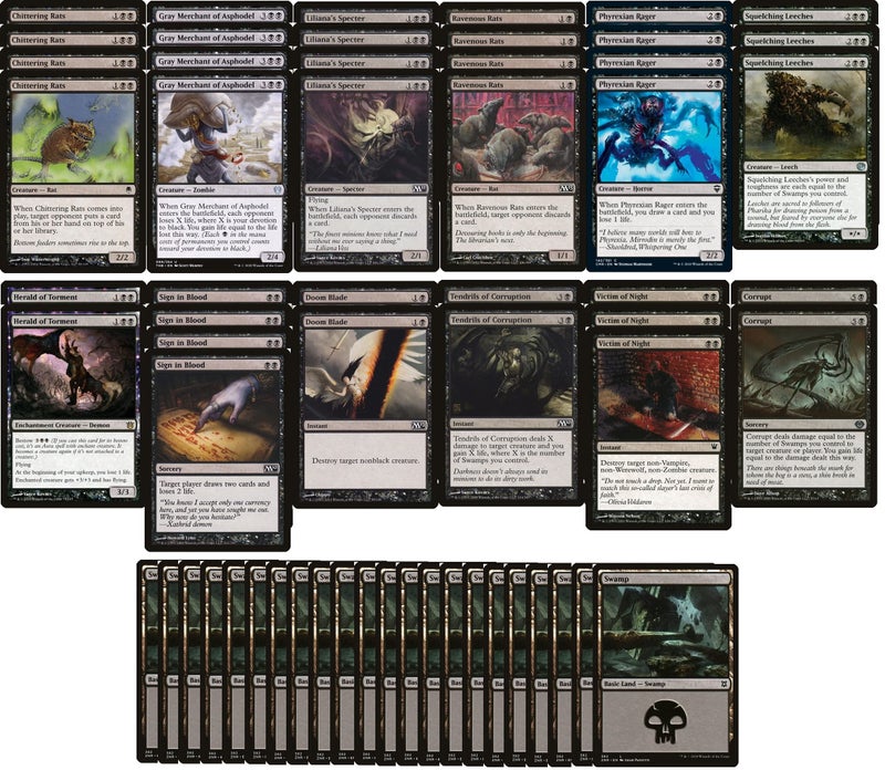 MTG Decks & More Mono Black Devotion Control Deck  Modern Legal  Custom Built  Magic The Gathering  MTG  60 Card - Image 2