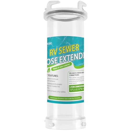Aussio 10" Extension Clearview Sewer Hose Adapter T1021 RV Clear Sewer Hose Extender Fittings for Camper RV Trailer - Clear Design and Durable Resin Material - Image 1