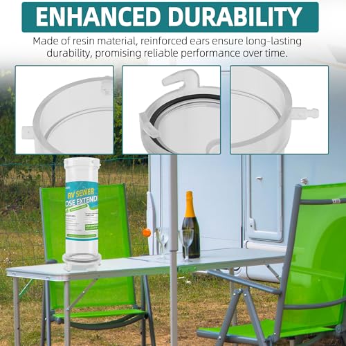 Aussio 10" Extension Clearview Sewer Hose Adapter T1021 RV Clear Sewer Hose Extender Fittings for Camper RV Trailer - Clear Design and Durable Resin Material - Image 5