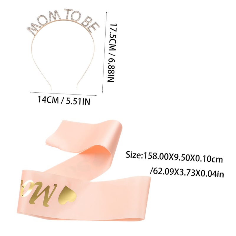 Maternity Headband And Sash Set For Pregnancy Photos Shower Props Accessories - Image 3