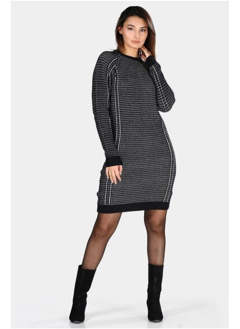 Generic - Women's Patterned Navy Short Dress - Image 1