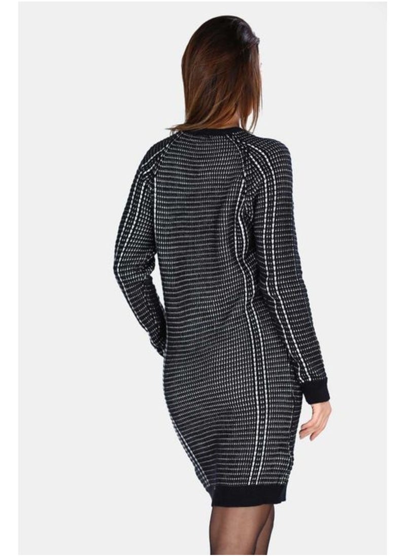 Generic - Women's Patterned Navy Short Dress - Image 1