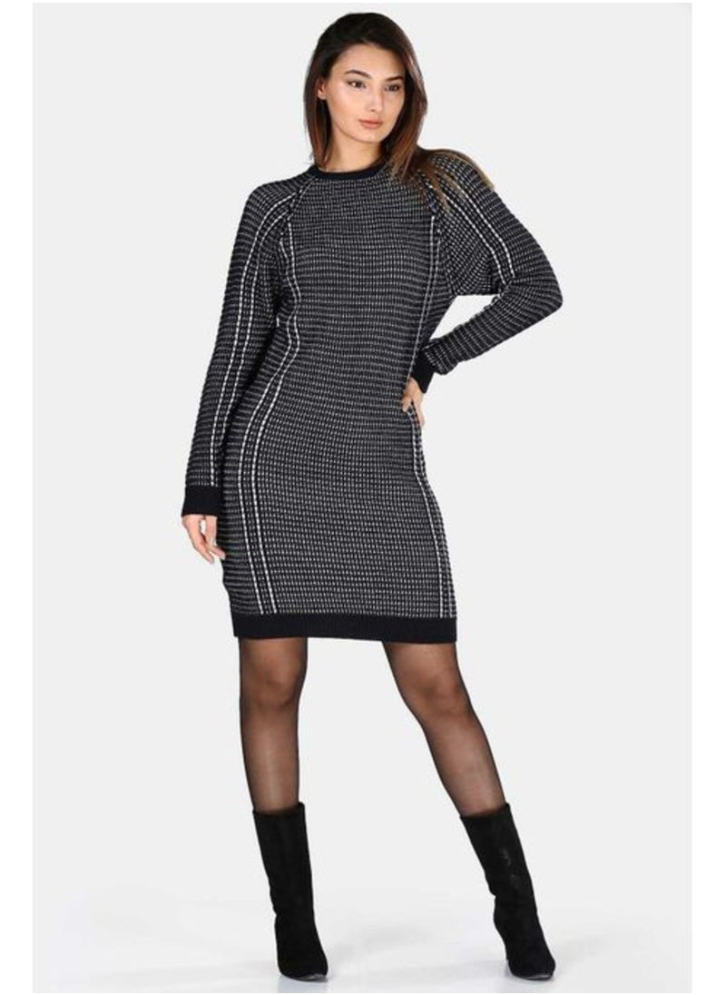 Generic - Women's Patterned Navy Short Dress - Image 1