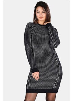Women's Patterned Navy Short Dress