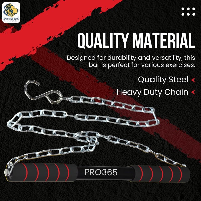 PRO365 Rotational Chin Up Bar 130 Kgs Capacity | Monkey Bar | In Room Kids Hanging Rod | Height Growth | Heavy Duty Chain | Home Gym Equipment | - Image 2