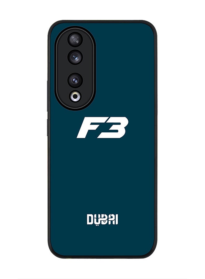 Stylizedd Rugged Black edge case for Honor 90 5G, Slim fit Soft Case Flexible Rubber Edges Anti Drop TPU Gel Thin Cover -   Faz3 Dubai Blue - Image 1