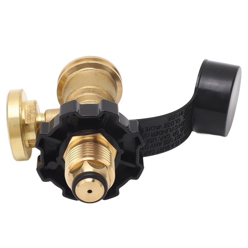 POL Gas Tank Adapter POL LP Tank Service Valve to QCC1 Gas Tank Adapter with Gauge - Image 2