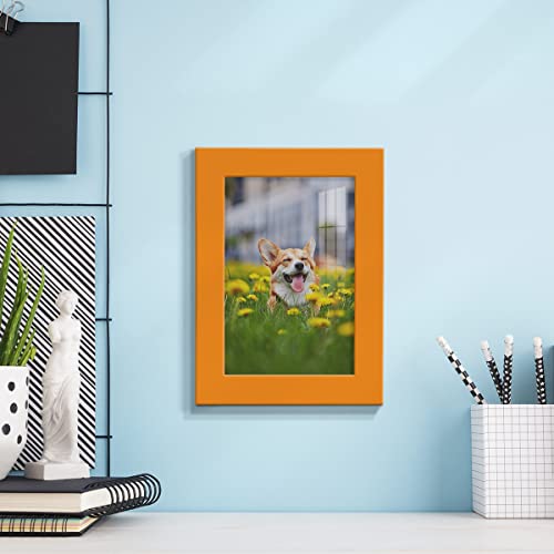 Renditions Gallery 5x7 inch Picture Frame High-end Modern Style, Made of Solid Wood and High Definition Glass Ready for Wall and Tabletop Photo Display, Orange Frame - Image 5