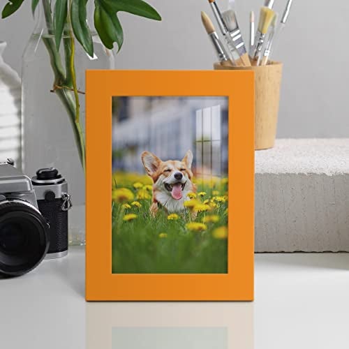Renditions Gallery 5x7 inch Picture Frame High-end Modern Style, Made of Solid Wood and High Definition Glass Ready for Wall and Tabletop Photo Display, Orange Frame - Image 3
