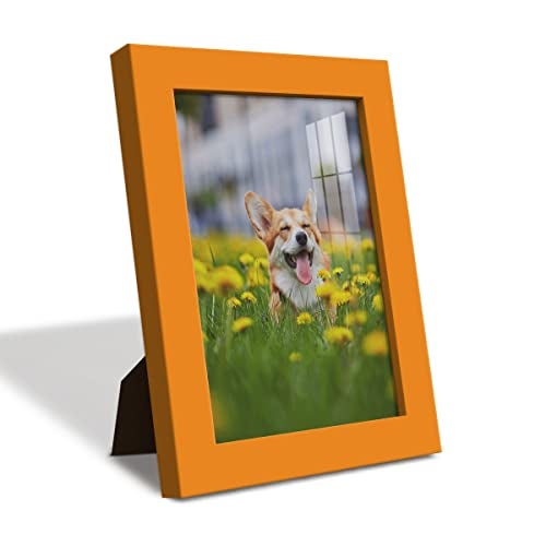 Renditions Gallery 5x7 inch Picture Frame High-end Modern Style, Made of Solid Wood and High Definition Glass Ready for Wall and Tabletop Photo Display, Orange Frame - Image 2