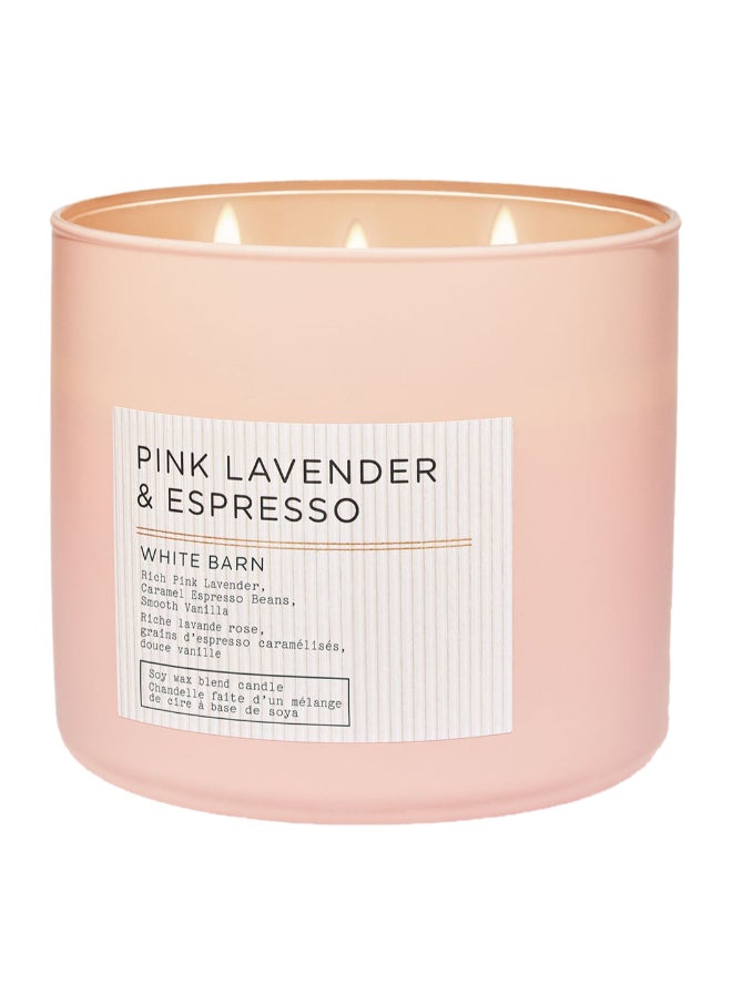 Bath & Body Works Pink Lavender & Espresso 3-Wick Candle 