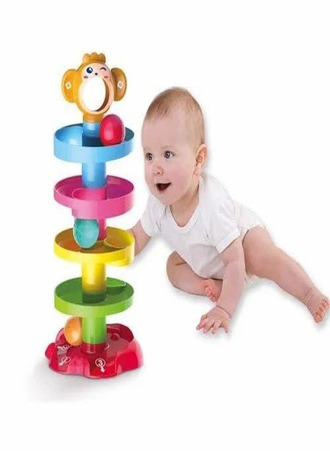 Manos 5 Layer Ball Drop ROLL ANG GO RAMP and 3 Spinning Balls Tower Toddle R Toy for Baby - Image 5