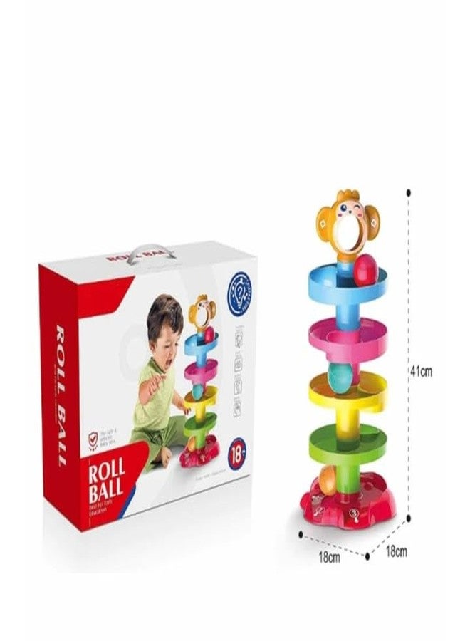 Manos 5 Layer Ball Drop ROLL ANG GO RAMP and 3 Spinning Balls Tower Toddle R Toy for Baby - Image 4
