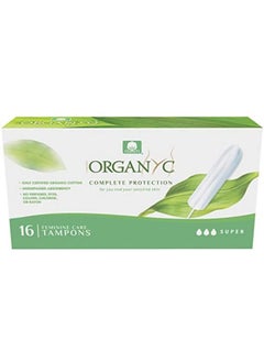 ORGANYC Organyc 100% Certified Organic Cotton Tampons, No Applicator, Super, 16 Count, White  - Image 1