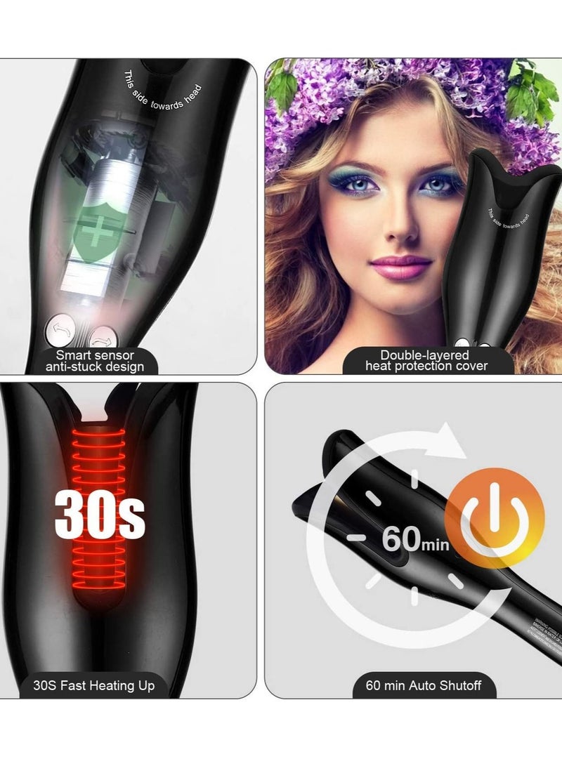 Multi-Automatic Hair Curler HICITI Hair Curling Iron LCD Ceramic Rotating Hair Waver Magic Curling Wand Irons Hair Styling Tools (BLACK) - Image 4