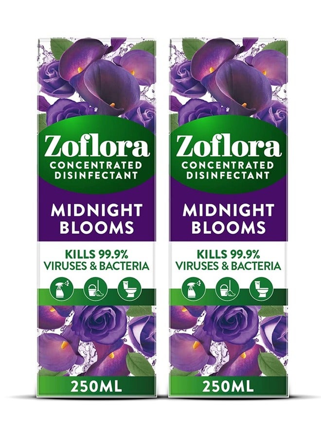 Zoflora Multi-Purpose Disinfectant Cleaner Concentrated Liquid - Midnight Blooms 2x250ml - Image 2